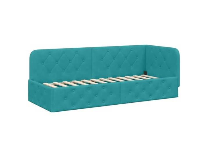 PUGYNBK Eck-Bettgestell Tuquesa 80 x 200 cm, Samt Umwandelbar zu Sofa, Armlehne, wendbar, platzsparend, moderner Stil