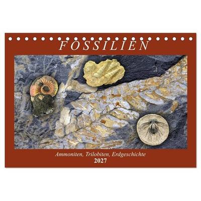 Fossilien - Ammoniten, Trilobiten, Erdgeschichte (Tischkalender 2027 DIN A5 quer), CALVENDO Monatskalender