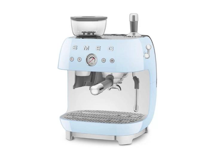 SMEG Siebträgermaschine 50's Style , Energieeffizienz: D, blau, B:33,4cm H:44,3cm T:43cm, Kaffeemaschinen, Siebträgermaschine