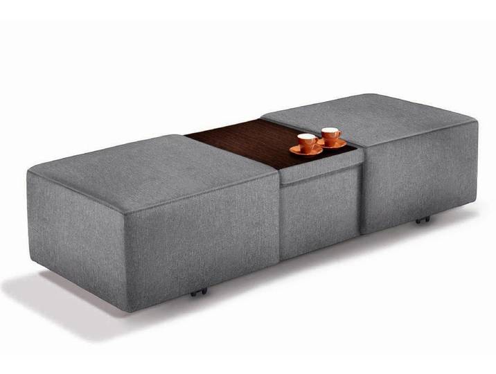 Hocker, Luxus-Microfaser & Longlife Xtra-Leder, Silber, 130×41×64 cm, Ausziehbar, Vintage, W.SCHILLIG