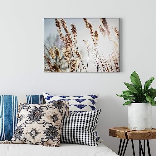 A.S. Création Canvas schilderij Herbe de la Pampa - Blauw-beige landschap - B: 70 cm, H: 50 cm