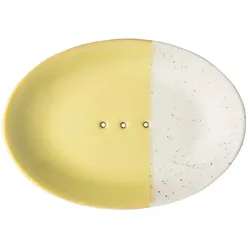 Keramik Seifenschale Rustic - oval gelb
