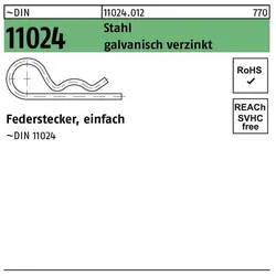 Zubehör Maschine, Federstecker DIN 11024 DrahtØ 8 Stahl einfach gal Zn