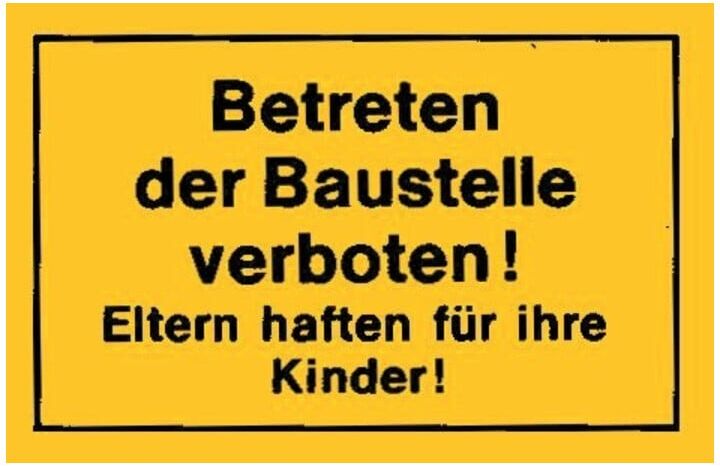 Schild 300x200 Betreten Baustelle verb. gelb ; Siebdruck Jäger (4317784368186)