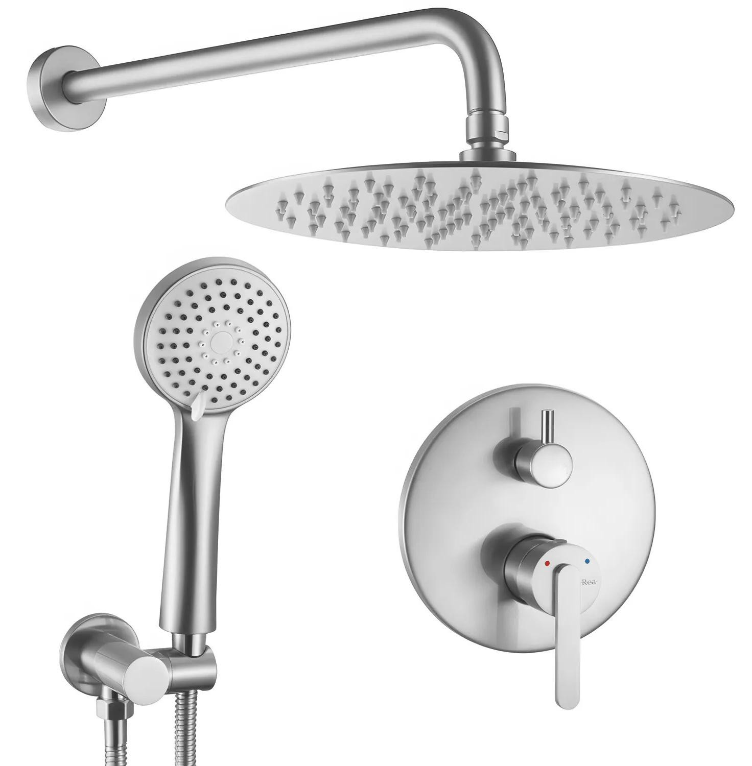 Rea Inbouw Regendoucheset Ontario Brush Nickel met Box
