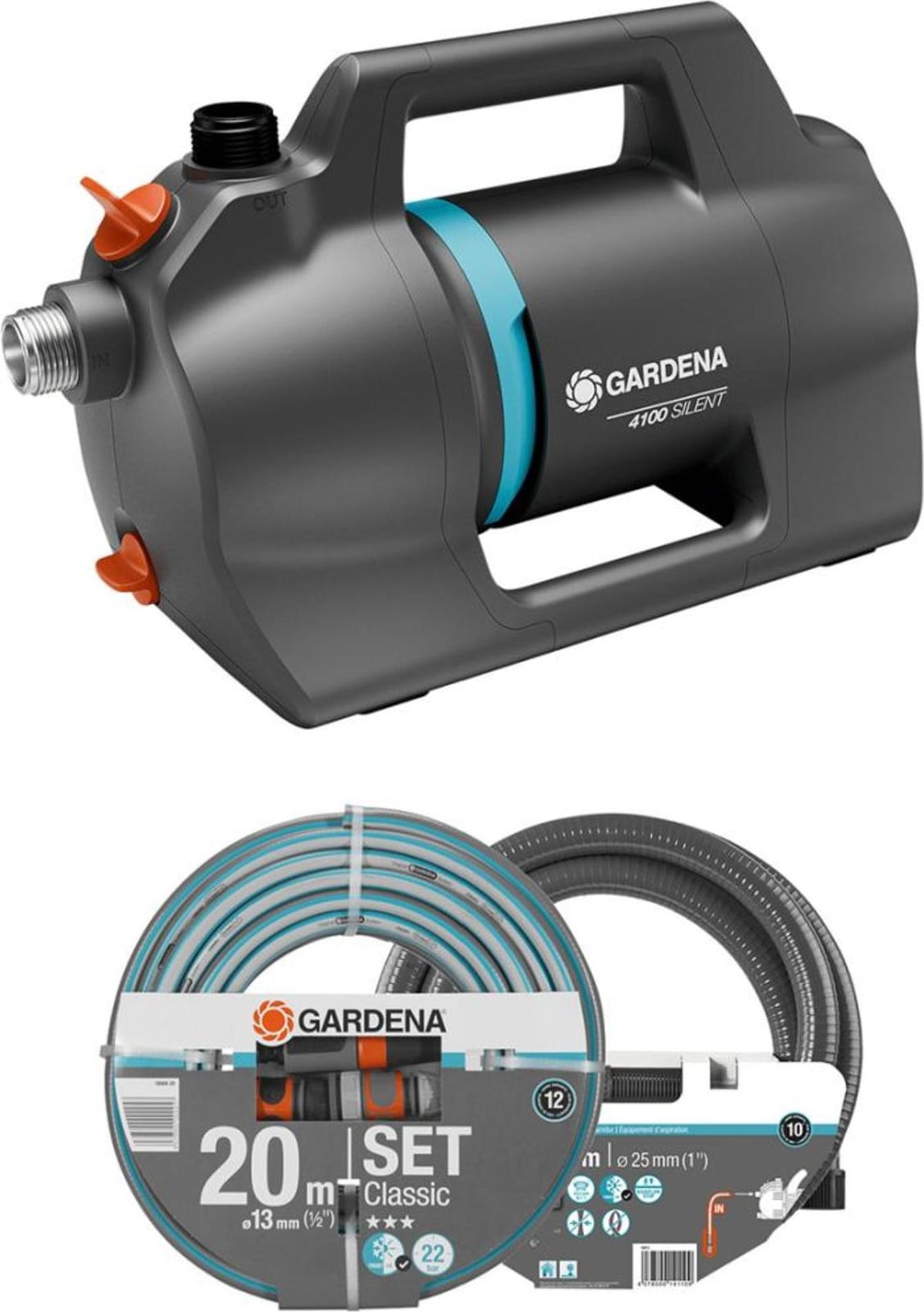 GARDENA Gartenpumpe 4200 Silent Set 600 W
