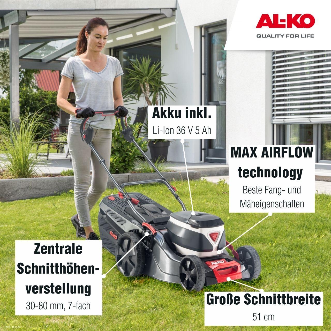 AL-KO 36 V Akku-Rasenmäher 51.4 Li SP Comfort inkl. 1 Akku und Ladegerät