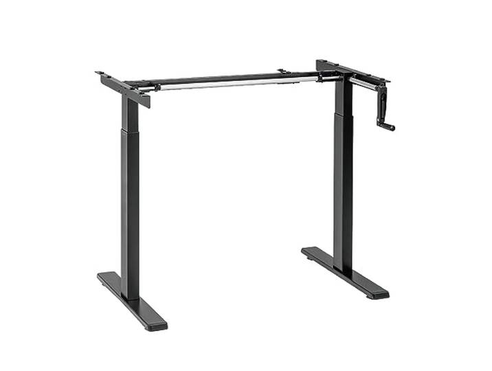 SiT-Stand Desk Frame\, Manual\, Compact\, Foldable Handle\, Black (eo0048)