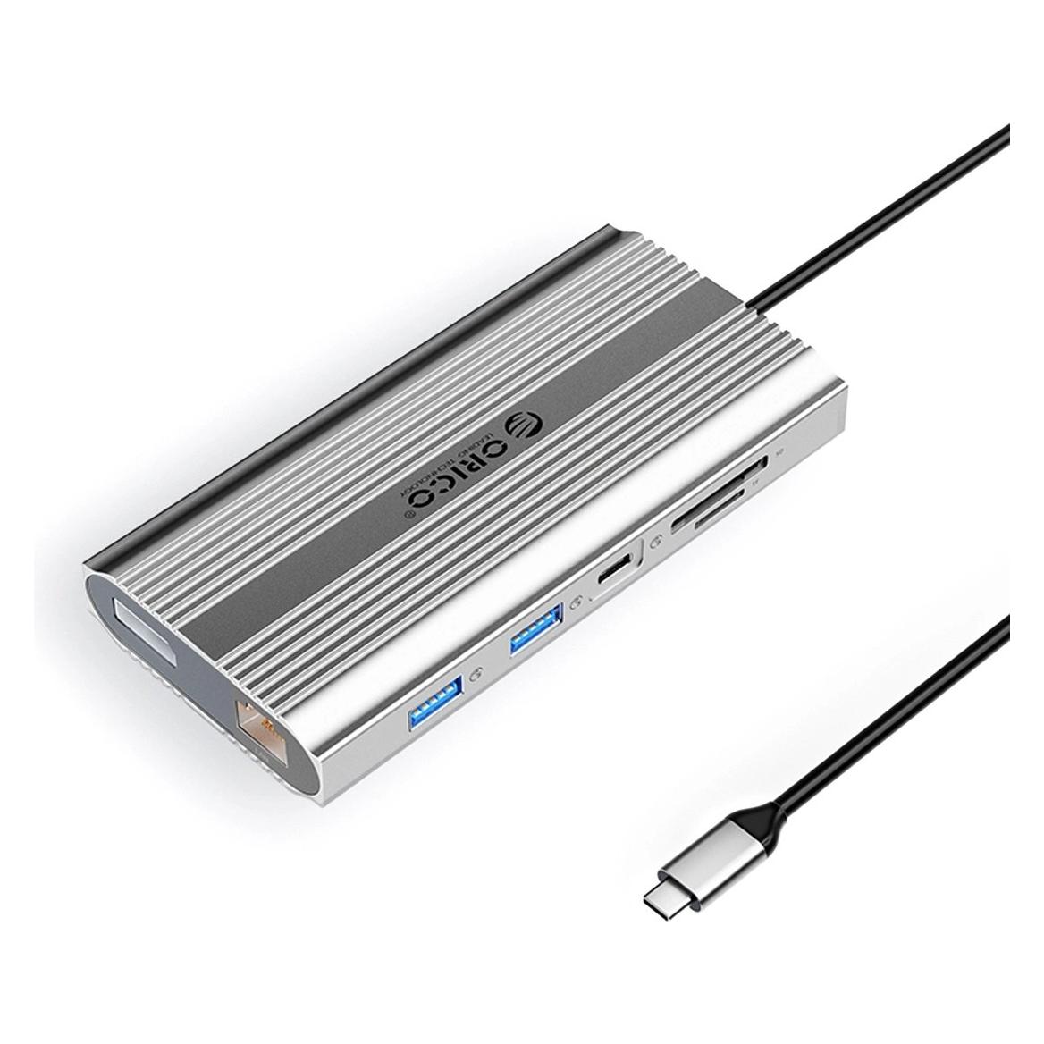 Orico Stacja/replikator XDR 12w1 USB-C srebrna (ORICO-XDR-X33-SV-BP) (USB-C, 12 Ports) (6941788804050)