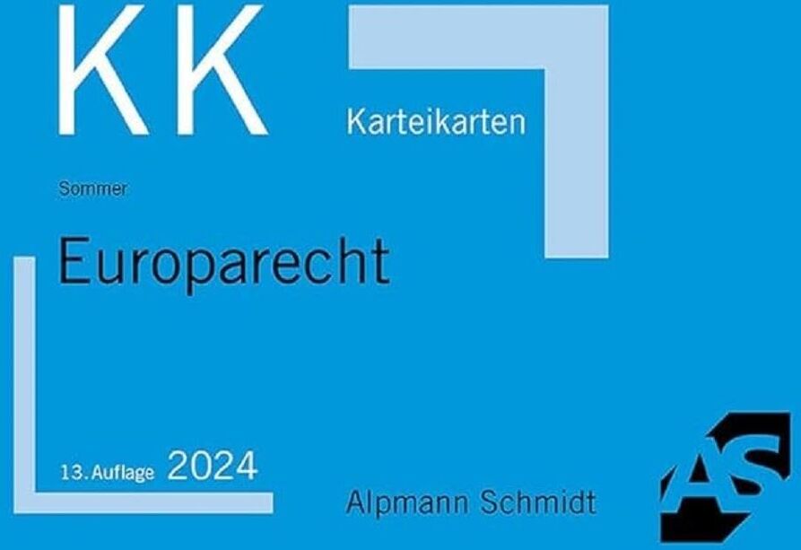 Christian Sommer - Karteikarten Europarecht (Karteikarten Öffentliches Recht) - Preis vom 09.10.2026 07:28:09 h