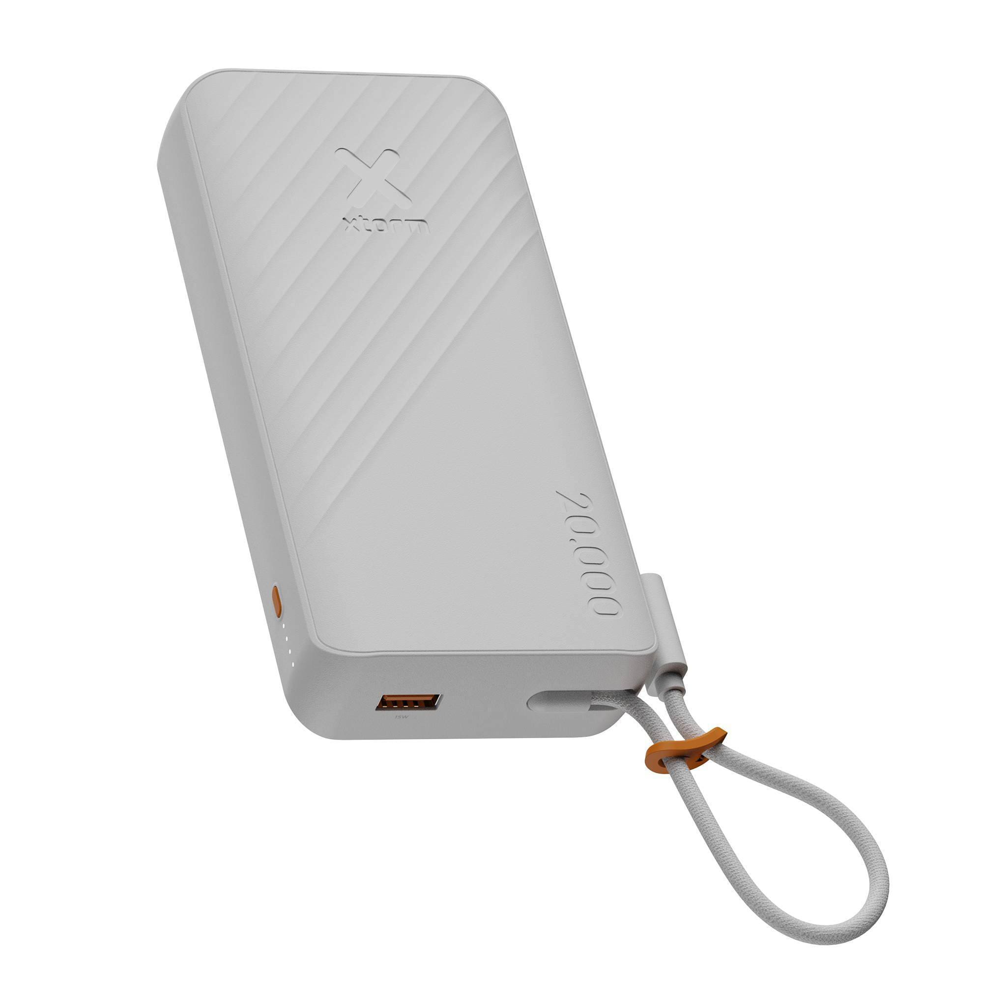 Xtorm Go2-Series Powerbank 20.000 mAh 30W 2x USB-C / 1x USB-A integriertes Kabel weiß XG2E30W207C