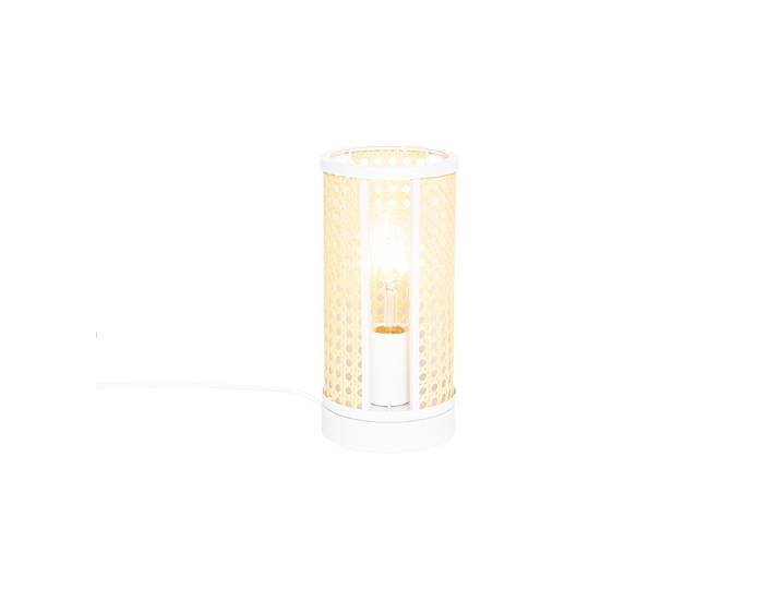 Lampe de table orientale blanche avec rotin 12 cm - Akira
