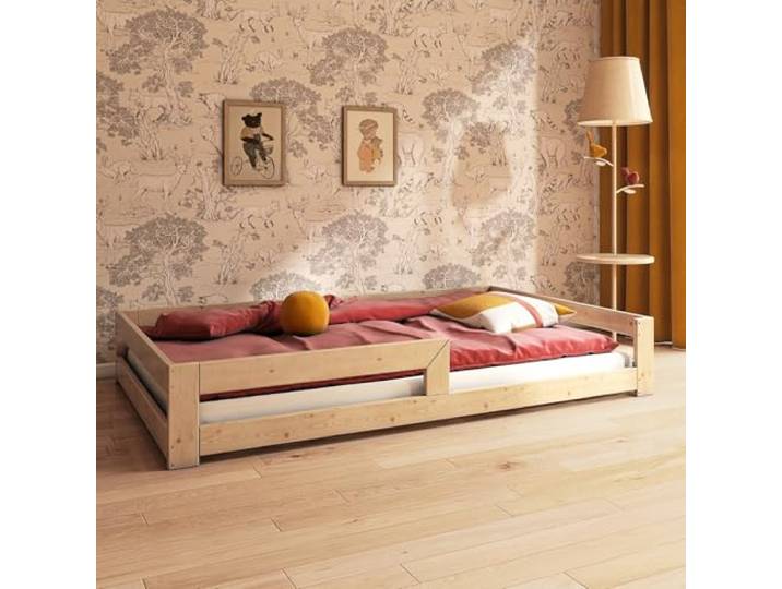 Need Sleep Montessori Bett Kinder Bodenbett 120x190 cm mit Rausfallschutz Lattenrost Kinderbett am Boden Niedrig Kids Floor Bed Bodentief aus Holz Mädchen Junge