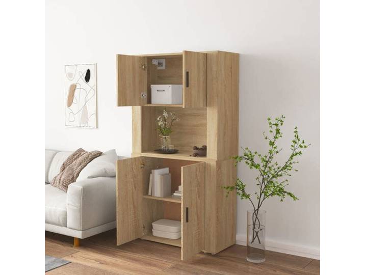 Buffet bahut - Buffet haut Chêne sonoma - Bois d'ingénierie - Enfilade de rangement 3018947224