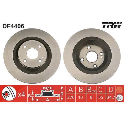 Trw Bremsscheibe [Hersteller-Nr. DF4406] für Mazda