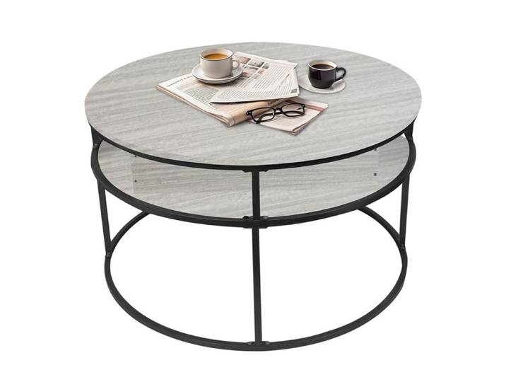 Table Basse avec Plateau Relevable 60×60×47cm Table Salon avec Compartiment Caché et Cadre Métallique Forte Charge Portante