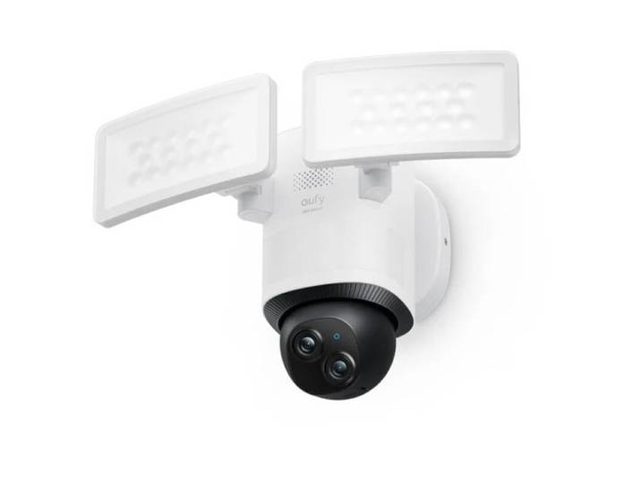 Projecteur-Caméra eufy Security E340 Filaire, Rotation et Inclinaison 360°, Enregistrement 24h/24, 2000 Lumens, Détection de Mouvement, Double Caméra, Compatible HomeBase 3, Stockage Local, sans Abonnement