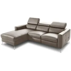 Ecksofa Bono Leder Grau Schlamm