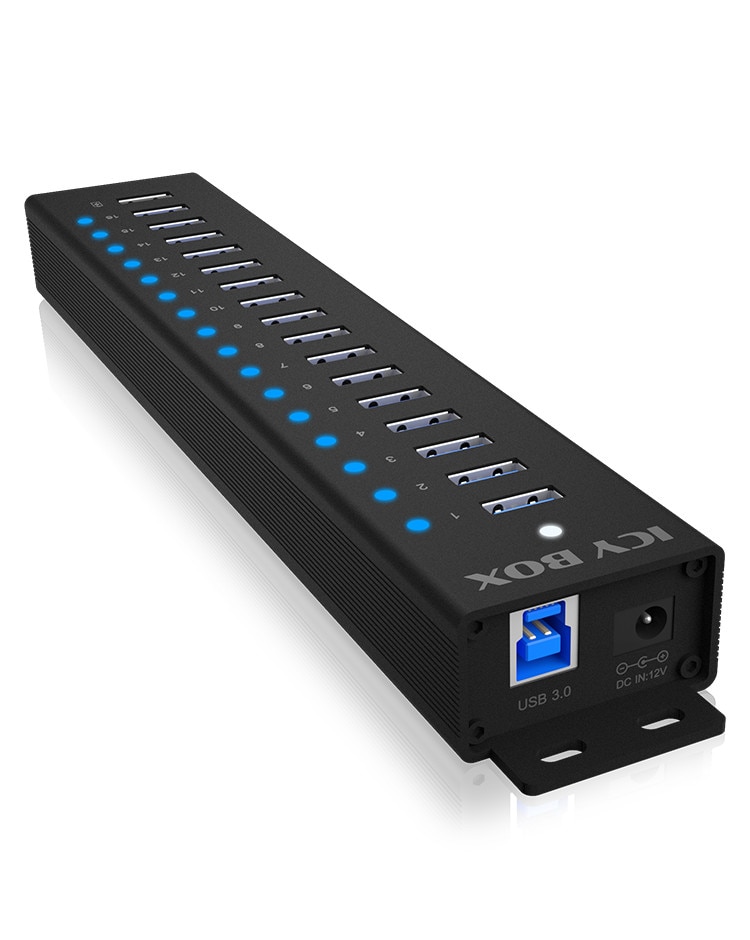 Raidsonic ICY BOX 16+1 port USB Hub, 16x USB, 1x USB Laden, USB 3.2 Gen 1