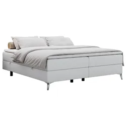 BOXBETT LESS 160/200 Weiß Kunstleder - H3