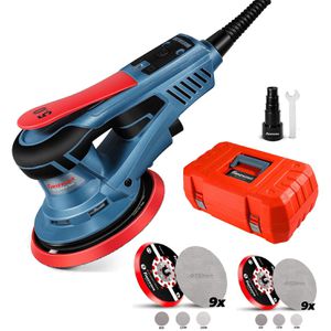 FANZWORK Exzenterschleifer HG0024, 125 mm Ø, 150 mm Ø, 350 W, Schwingkreis 5 mm, mit Koffer