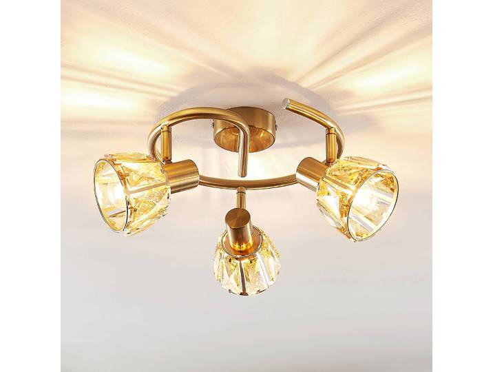 Deckenlampe Kosta Lindby, dimmbar, messing / gold, für Wohn- / Esszimmer, Metall, Modern, Deckenlampe