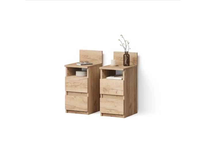 Livinity Nachttisch Roya, Goldkraft Eiche, 2er Set
