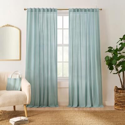 Peri Home Marina Stripe Curtain Panel Pair and Tote Bag Set