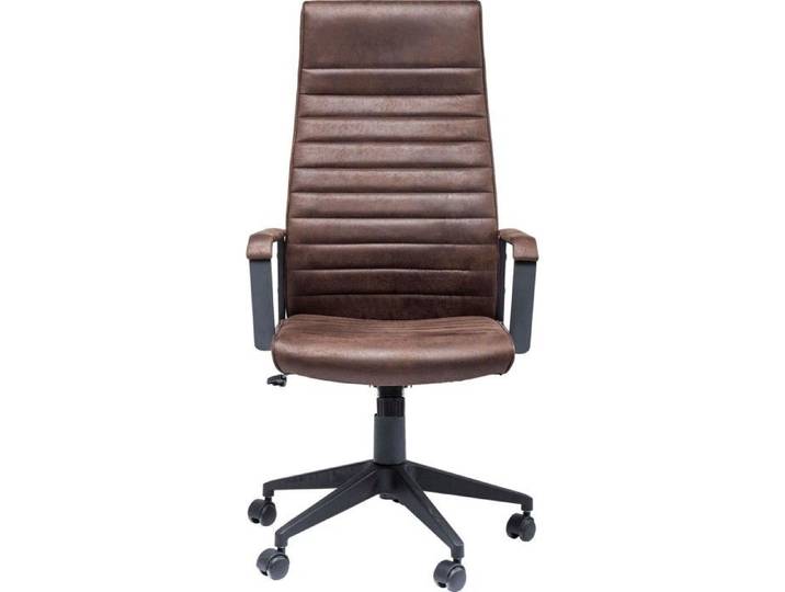 Chaise de bureau pivotante Labora haute marron foncé Kare Design