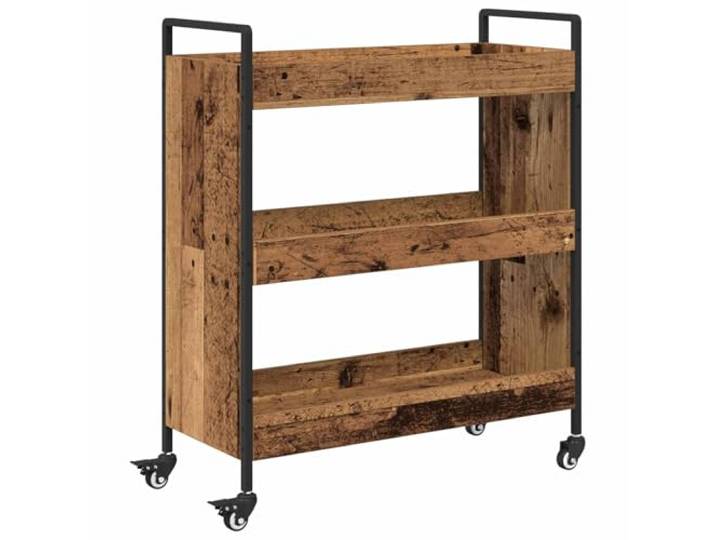HFXHIJXQ Küchentrolley Altholz 70x30x82 cm Küchenwagen Holzwerkstoff Vielseitiges Servierregal für Küche und Esszimmer, flexibel stehend oder mobil nutzbar dank praktischen Rollen.