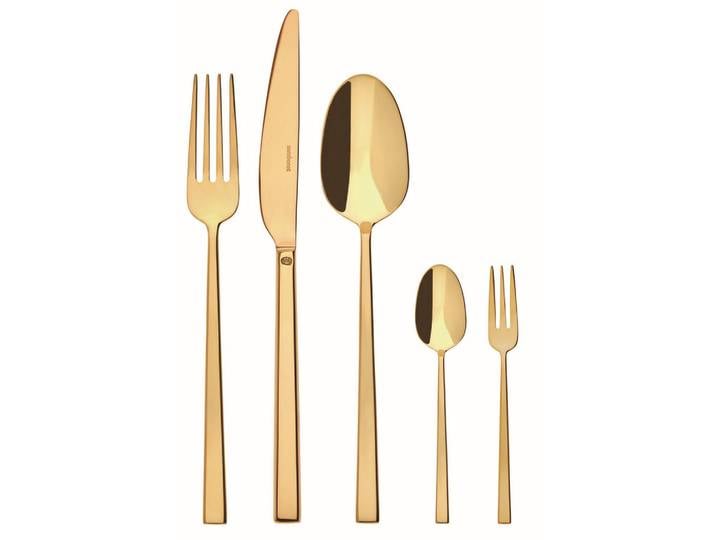 Sambonet Besteckset Rock, Goldfarben, Metall, 60-teilig, lebensmittelecht, Besteck, Besteck-Sets