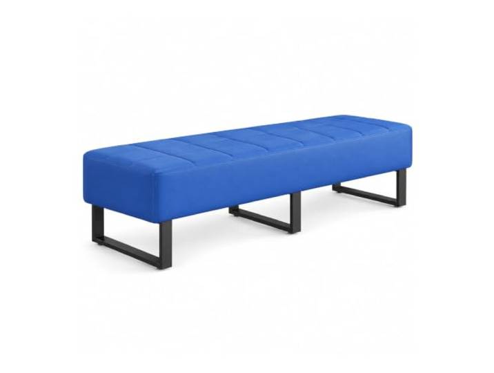 ZomoQryn Wartezimmerbank Kunstleder Bürogästestuhl Gepolsterte Sitzbank PU-Leder,Stahlrahmen,Gepolsterte Eingangsbank,Geeignet für Zuhause,Besprechungsräume,Schönheitssalons(Blue,170x42x42cm)