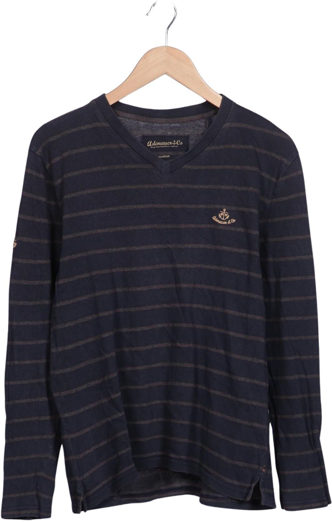 Adenauer & Co Herren Langarmshirt, Marineblau, Gr. M, Baumwolle - Second Hand