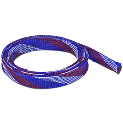 DELOCK Geflechtschlauch dehnbar 2 m x 19 mm blau-rot-weiß