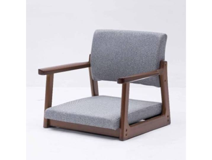 Bequemer Gepolsterter Tatami-stuhl Ohne Beine Aus Massivem Holz Mit Armlehne Und Rückenlehne, Bodenstuhl Im Japanischen Stil, Bequemer Kissen-stuhl Mit Niedrigem Sitz, Für Erkerfenst(Color:Dark Gray2)