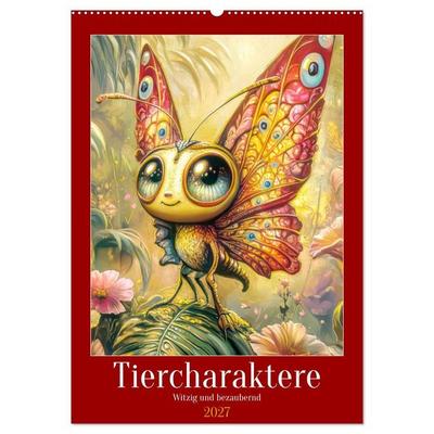 Tiercharaktere - Witzig und bezaubernd (Wandkalender 2027 DIN A2 hoch), CALVENDO Monatskalender