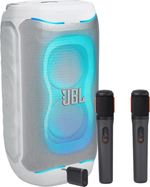 JBL Partybox 130 Wit met JBL Draadloze Microfoonset