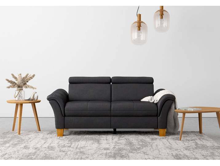 2,5-Sitzer Sofa, Luxus-Microfaser, Anthrazit, 185×93×84 cm, Mit TV-Funktion & Kopfteilverstellung, Klassisch, Home Affaire