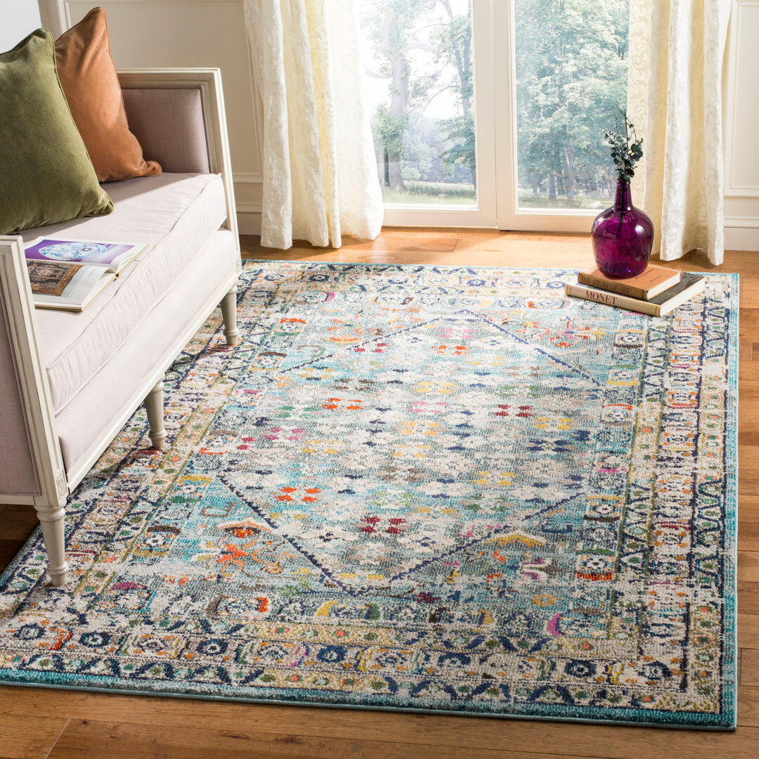 Bloomsbury Market Mcbroom Oriental Area Rug Teal Rectangle 91 x 152cm