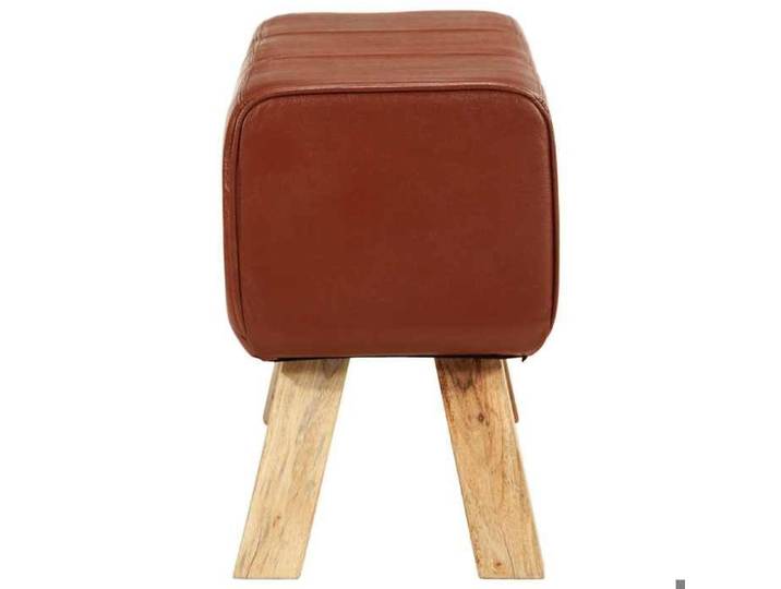 Banquette Cuisine - Brun - Banc de bok de gymnastique - marron - 110 cm - cuir véritable et bois 7426