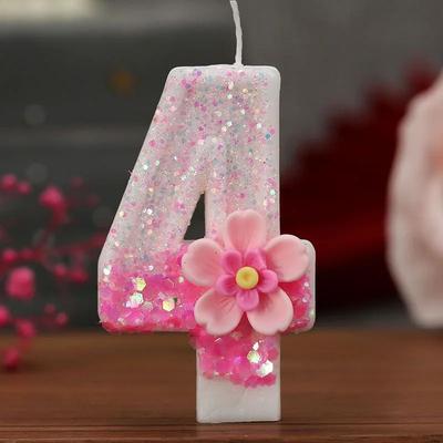 Inspired Living Creative Birthday Number Candle Glitter Cake Candle For Birthday Cakes And Party Decorations 4