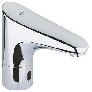 GROHE Waschtischarmatur Europlus E, 36208001, verchromt, 14,9 cm hoch, aus Messing, Infrarot, elektronisch, Batterie 6V