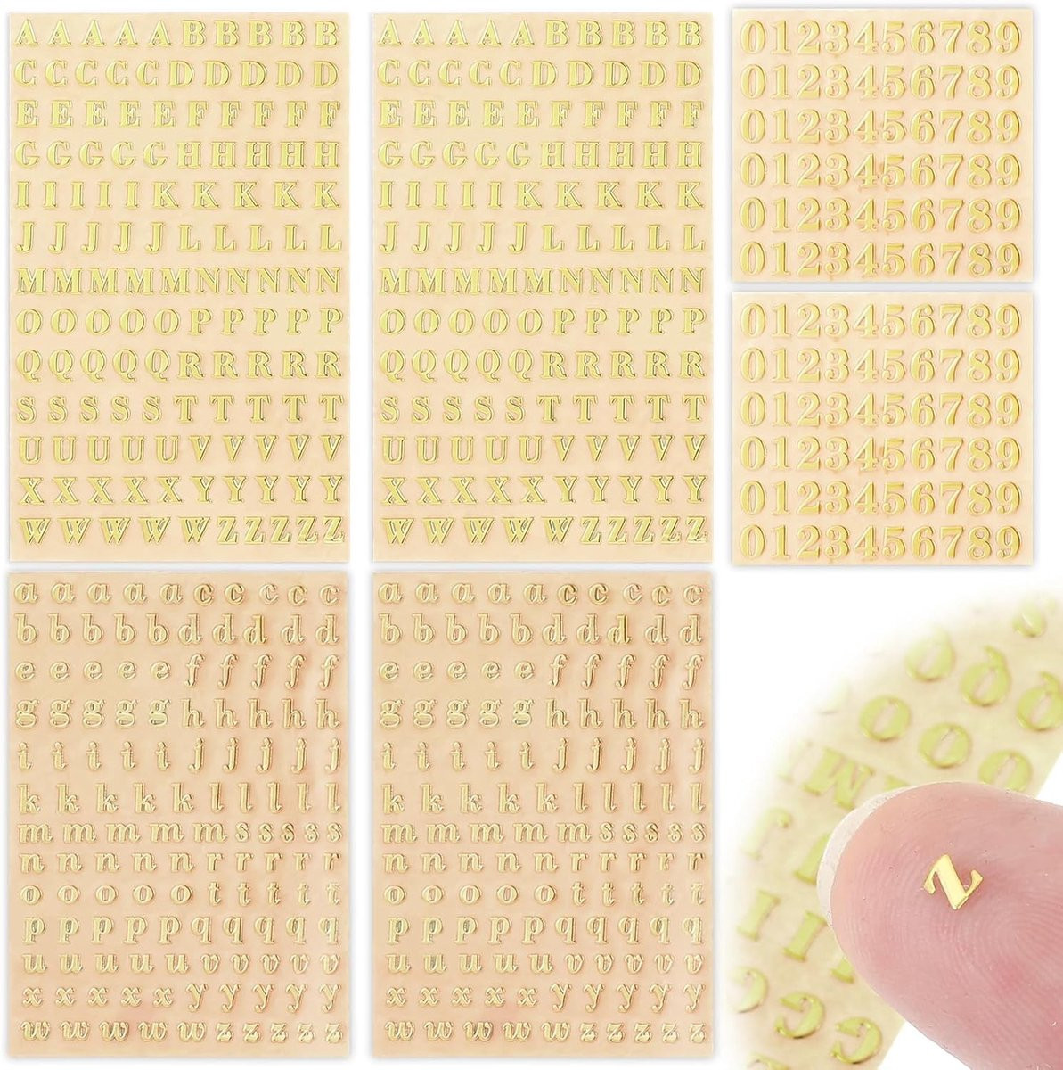 Kleine Letterstickers Goud - Zelfklevende Vinyl Alfabetstickers voor Creatieve Projecten