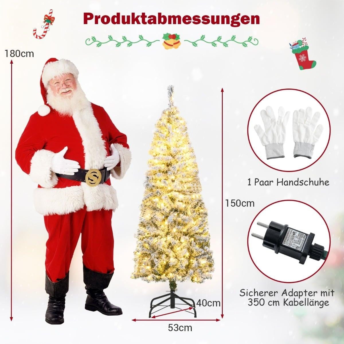 Northix Kunstkerstboom met LED-verlichting, 150 cm hoog