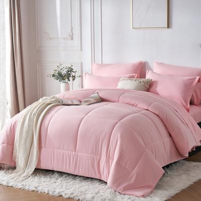 On Spot Shop 7 Piece Bed In A Bag Comforter Set, Stylish Solid Geometry Comforter And Sheet,Pillowcase Set, Ideal Gift white full