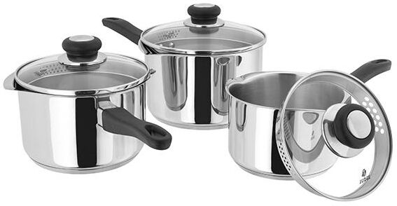 Judge Vista 3 Piece Draining Saucepan Set