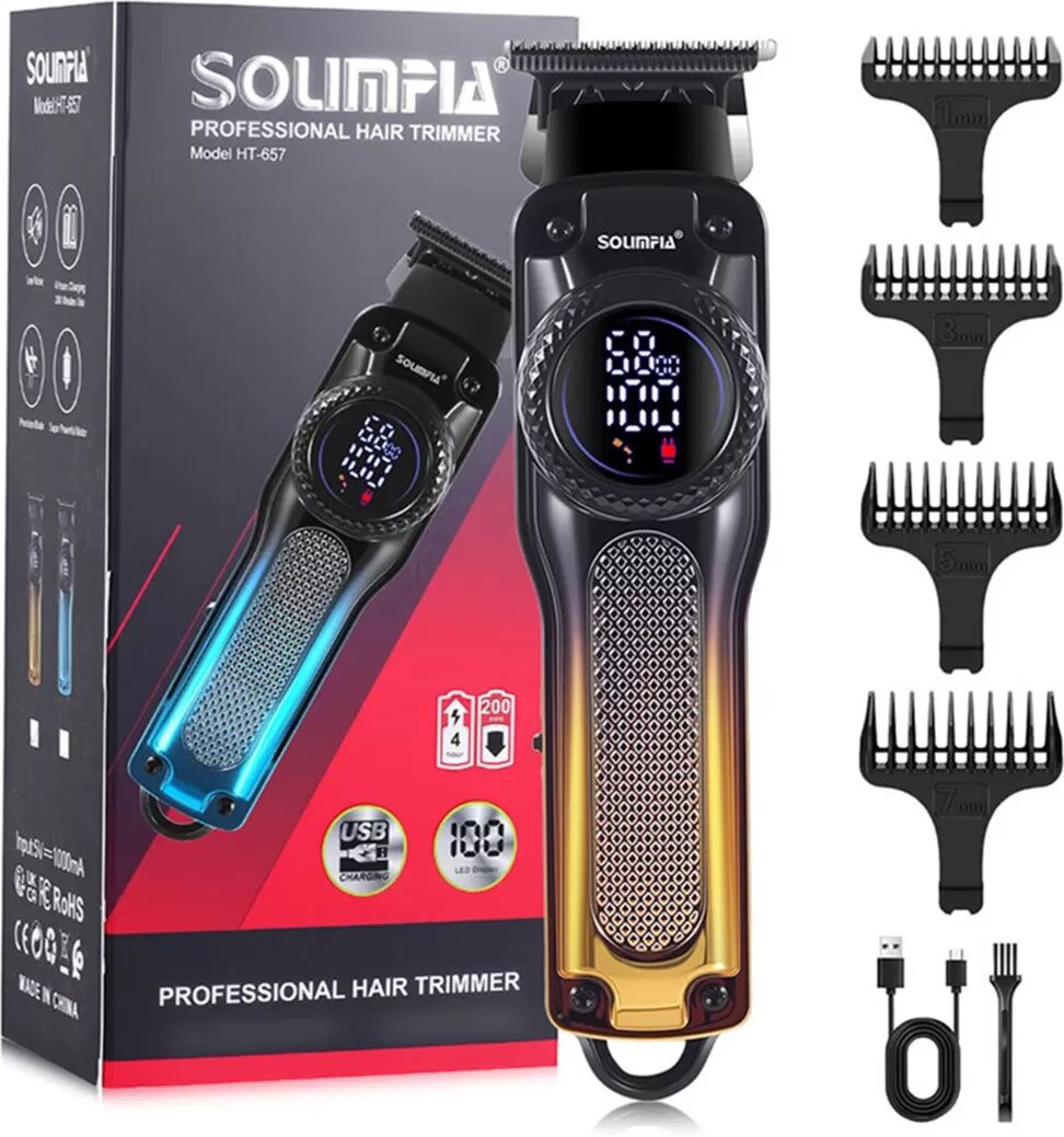 INF Professioneller LCD-Display USB Wiederaufladbarer Elektrischer Haarschneider & Trimmer Gold