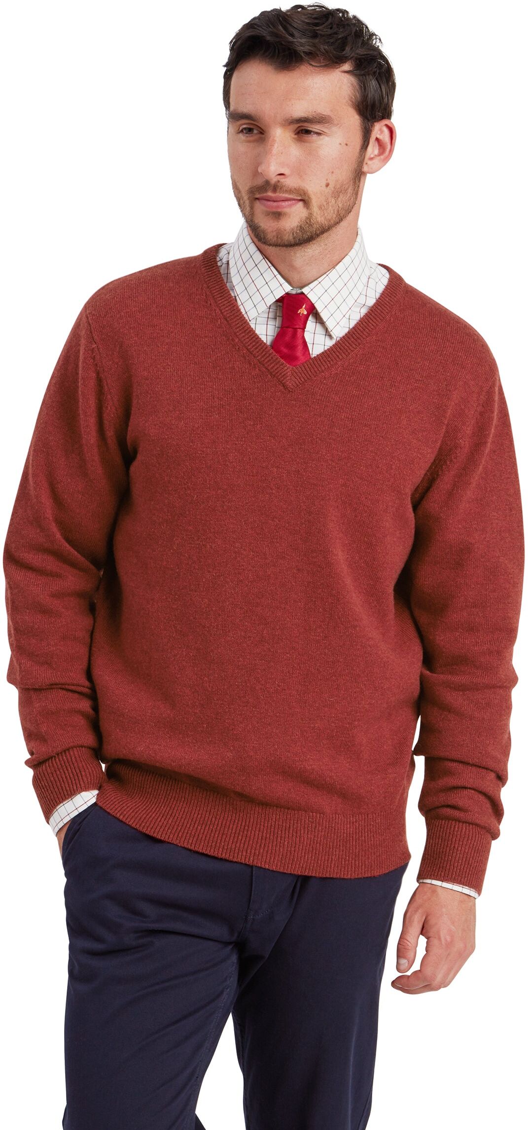 Schöffel Country Lewis Lambswool V Neck Jumper - Red - Size S - Men