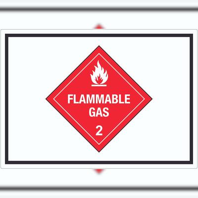 HB-Druck Aufkleber Entzündliche Gase Symbol Flammable Gas Flamme A9 (37x52mm)