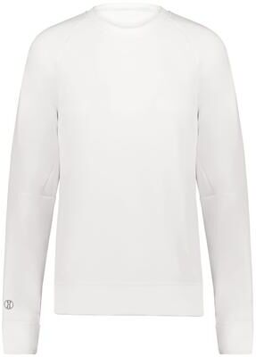 Holloway H223725 Women's Momentum Team Fleece Crew T-Shirt in White size Large   Polyester 223725